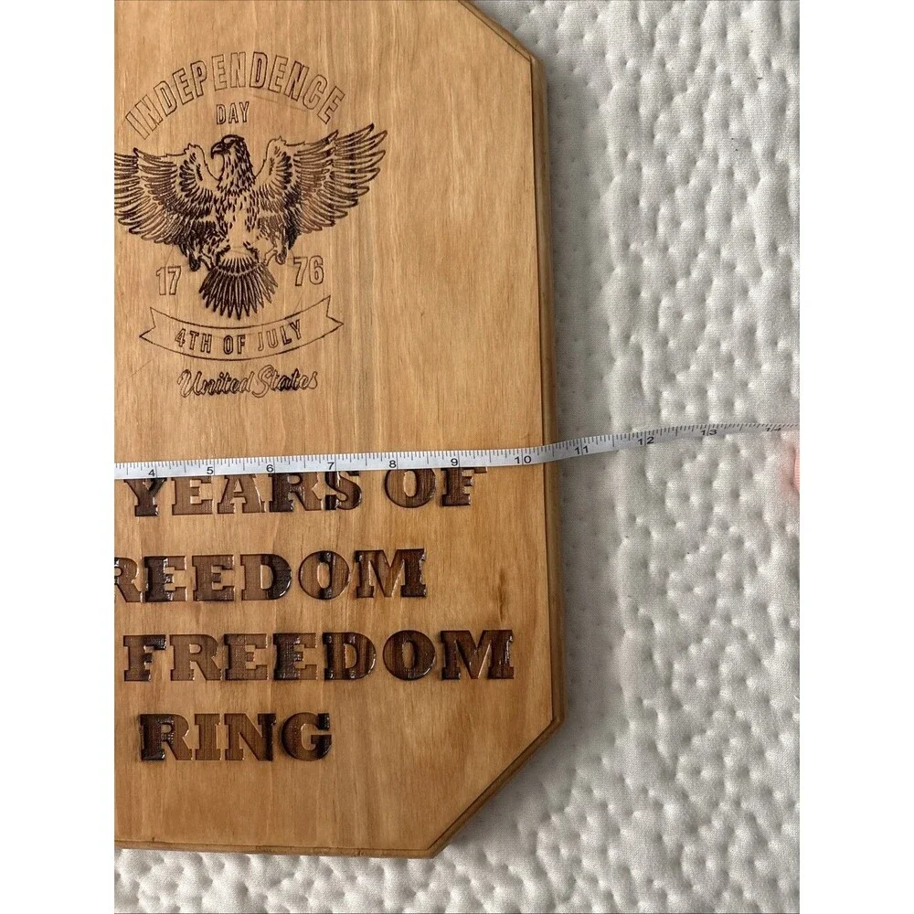 Handmade Wooden Decor 250 Years Independence Let Freedom Ring 10.5x14.5 in - Picture 5 of 6
